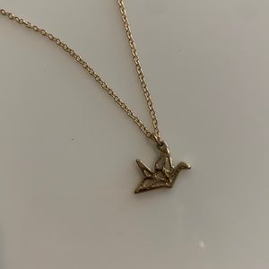 Gold Paper Bird Necklace